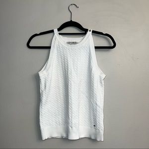 Tommy Hilfiger | Ribbed White Y2K Tank Top Size Large